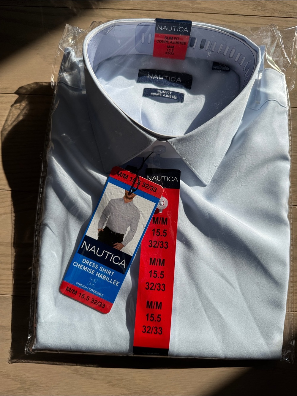 Nautica Men’s Slim Fit Light Blue Dress Shirt